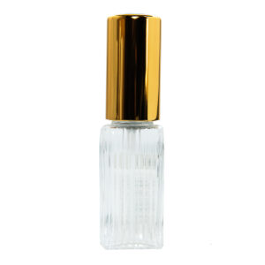 FRASCO CRISTAL CUADRADO RAYADO 15 ML. ORO