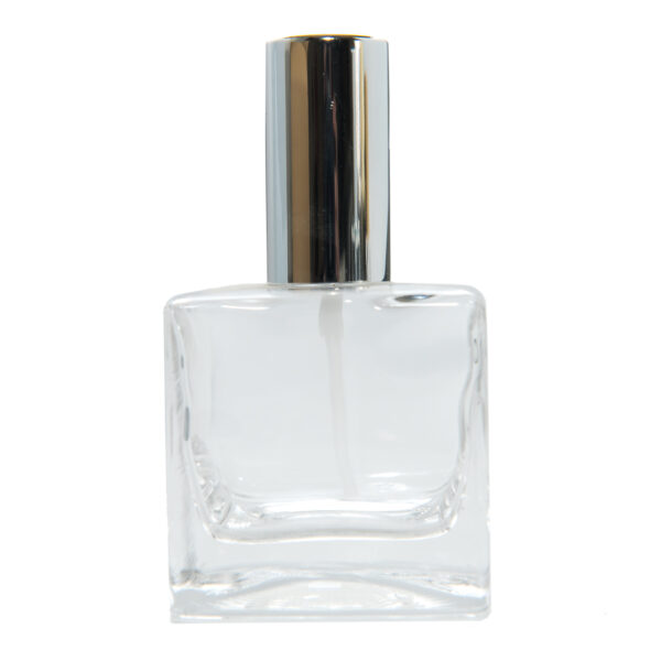 FRASCO CRISTAL CUADRADO 100 ML. PLATA