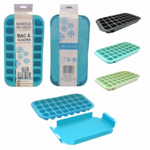 BANDEJA HIELO PLASTICO CON SOPORTE